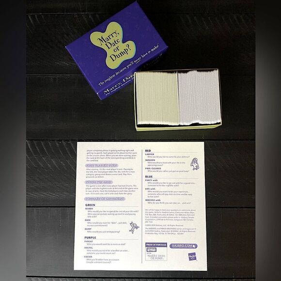 Parker Bros. “Marry, Date or Dump?” 2-6 Player, Adult Party Game. - Picture 4 of 10